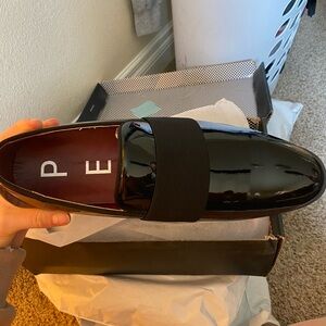 Patent leather dress shoes